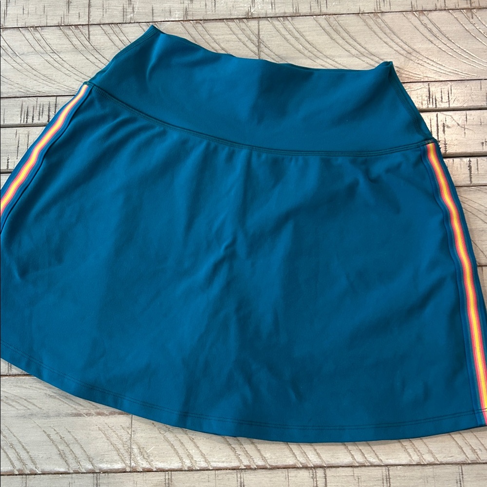 Spiritual Gangster Nyla Active Skirt With Taping Dark Turquoise Size Medium EUC